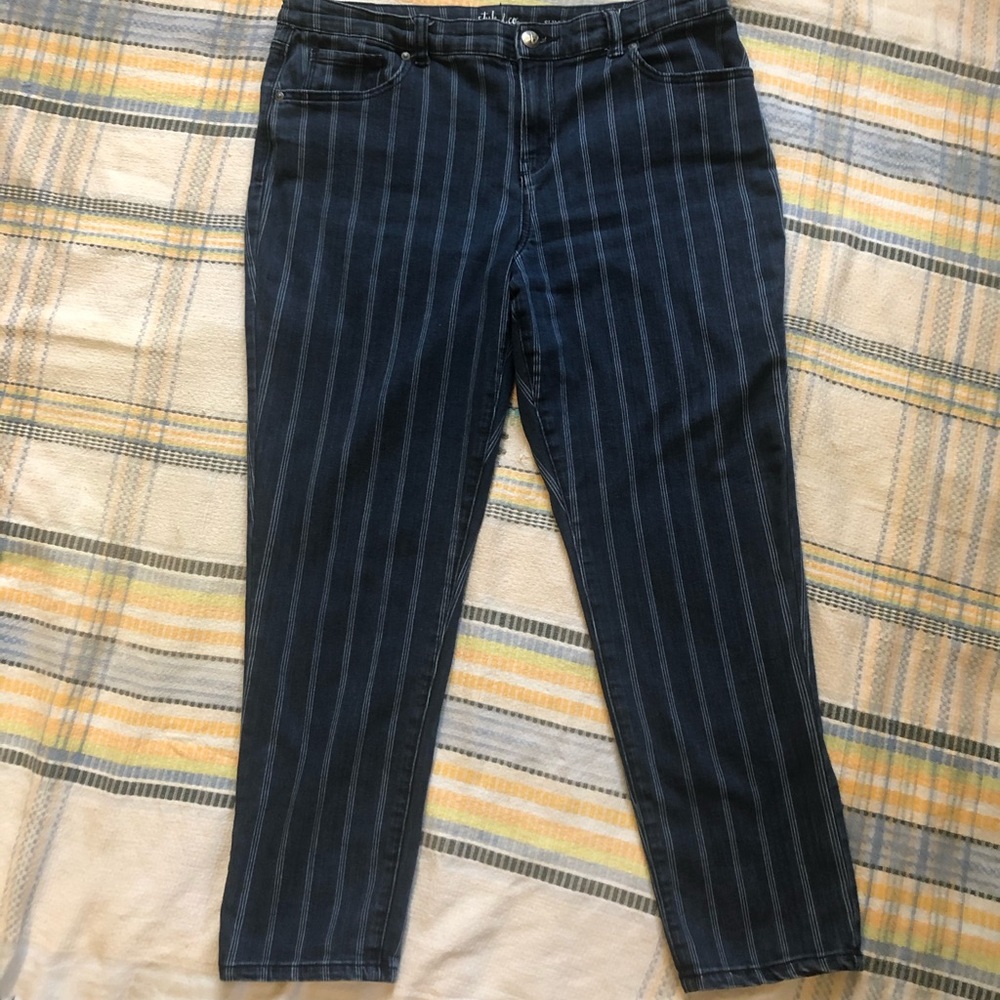 Striped slim ankle Jeans